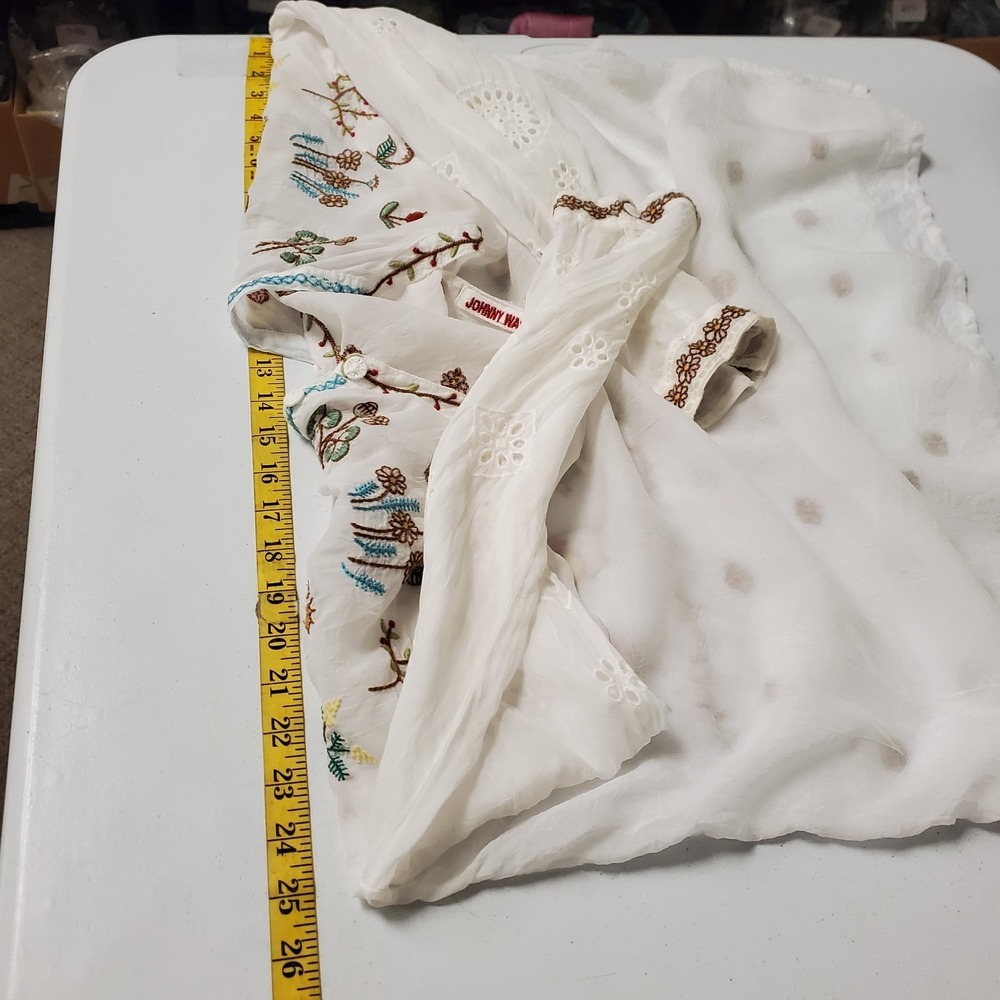 Johnny Was Womens Sami Embroidered Tunic Top Size S White Cottagecore Prairie - Picture 8 of 14